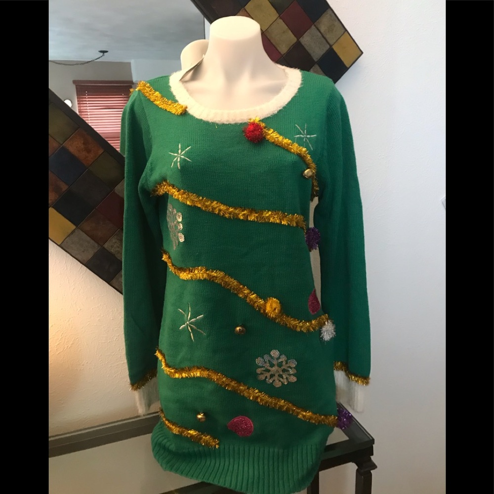 New with tags CHRISTMAS stamps Sweaterdress